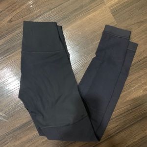 lululemon black half mesh tights 28”